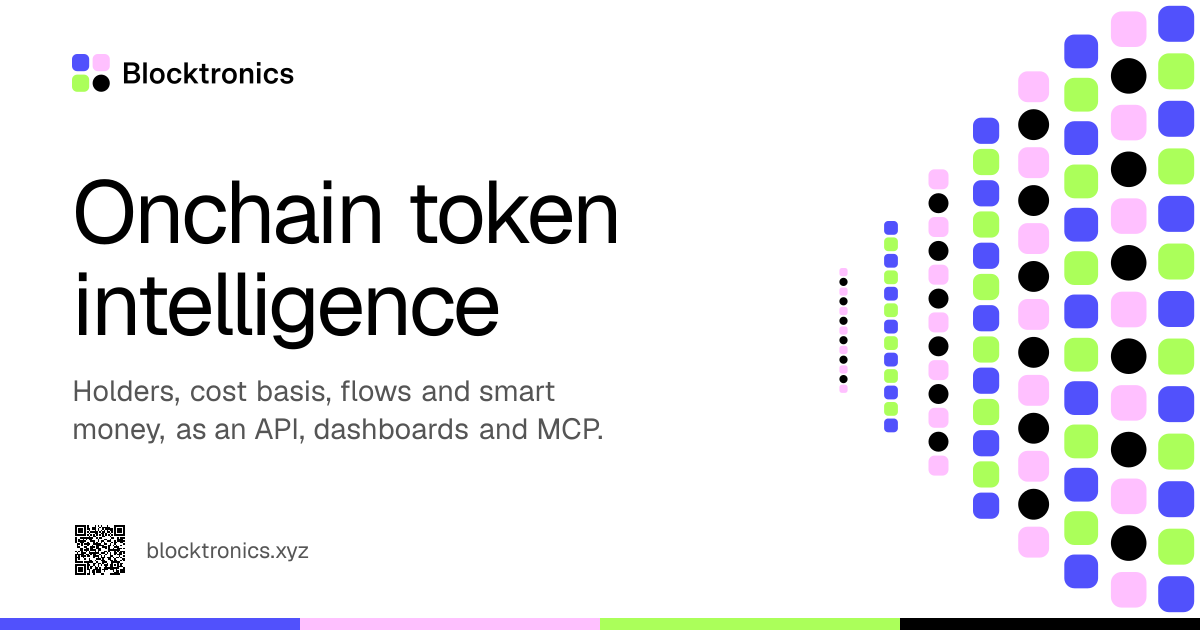 Blocktronics — Holders, cost basis, capital flows and smart money for tokens on Base, Ethereum and…